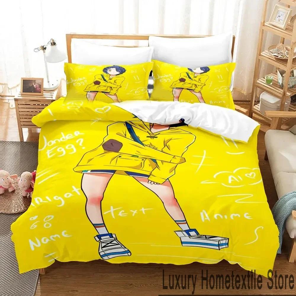 3D Print Anime Wonder Egg Priority Bedding Set Duvet Cover Bed Set Quilt Cover Pillowcase Comforter King Queen Size Boys Adult