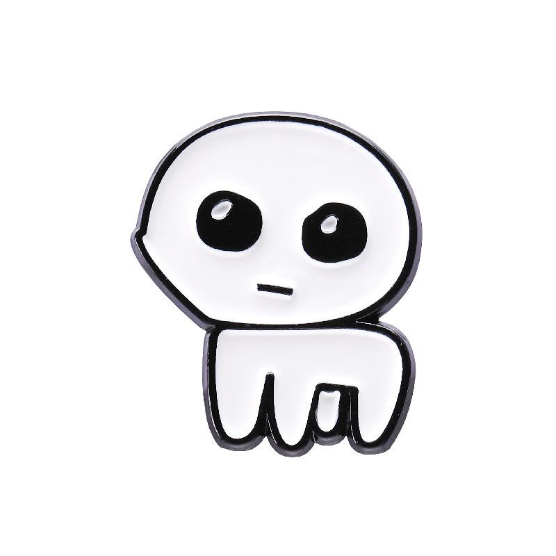 White Ghost Whimsical Badge Brooch With Cool Cartoon Design Ideal For Halloween And Casual Outfits