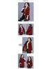 New Slim Fit Mid-Length Cotton Parka with Fur Collar and Cinched Waist