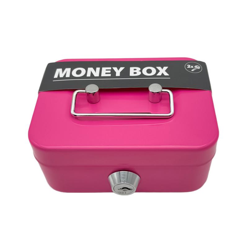 Money Safe Box Mini Cash Box Metal Key Money Bank Small Security Lock Box Portable Sturdy Lockable Coin Boxes