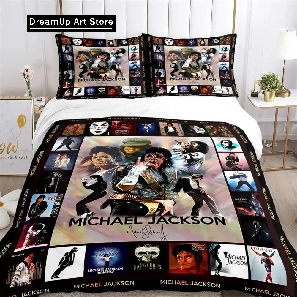 Michael J-Jackson Dekbedovertrek Dekbed Fear Beddengoedset Zachte Dekbedhoes en Kussenslopen voor Tieners Kinderen Enkel/Dubbel/Queen/King