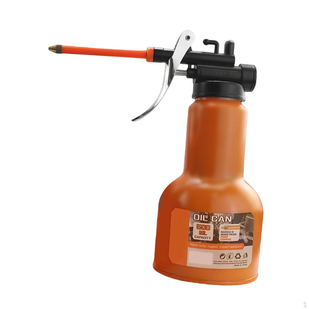 Metal Oil Can Manual Garage Equipment Portable Spray with Rigid Spout Pump Oiler for Bikes