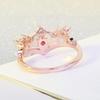 Small But Beautiful Rose Gold Crown Ring For Women, Light Luxury Zircon Popular Ring