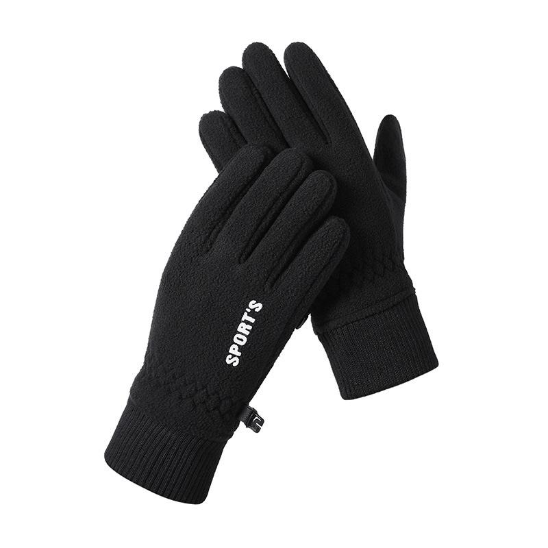 Winter Thermal Gloves Fleece Thickened Cold-proof Touch Screen Cycling Electric Vehicle Driving Gloves Winter Outdoor Gloves