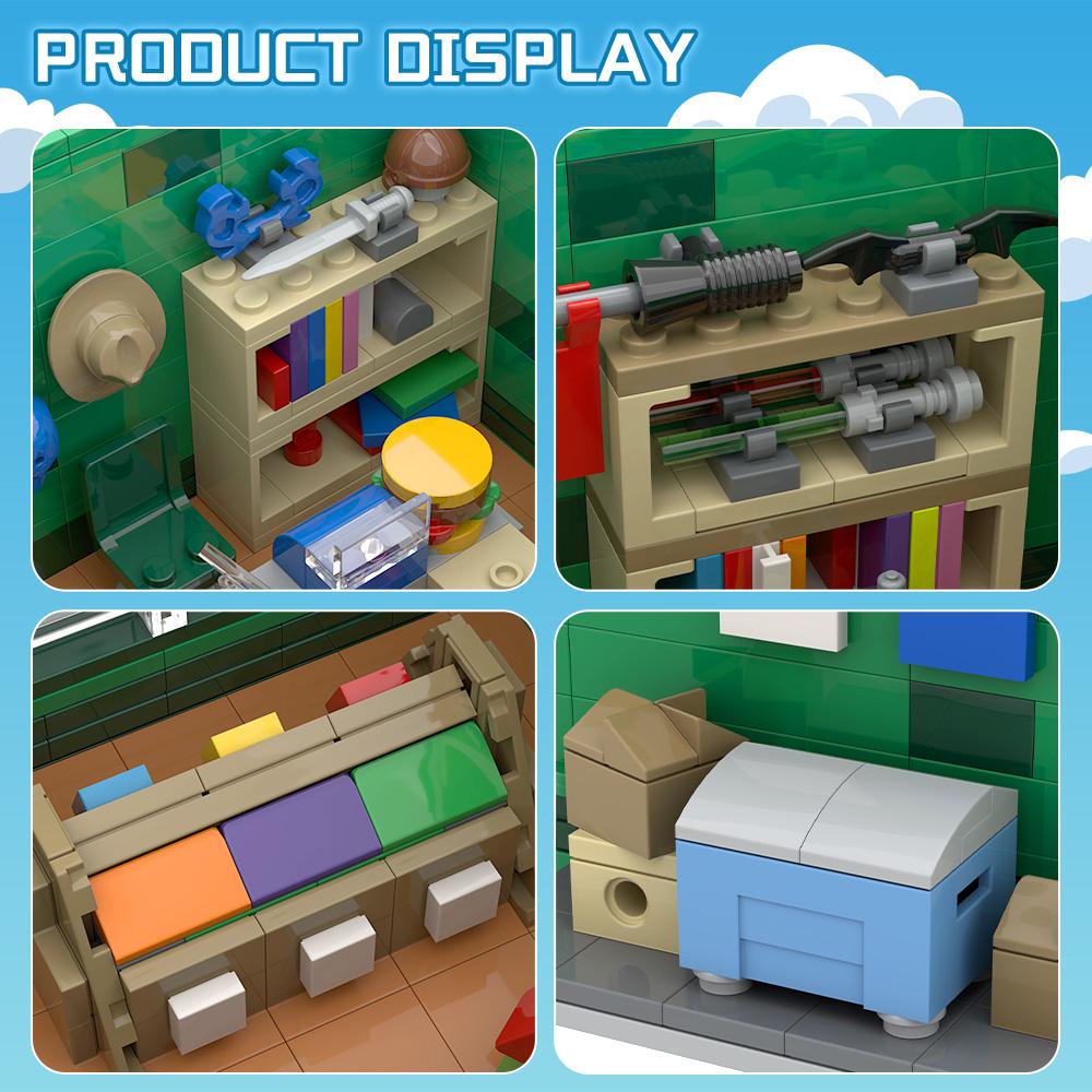 Gobricks MOC Simpsoned Springfield Baseball Card Shop Modular Bricks Model Baseball Card Shop Modular Building Blocks Toys Gift