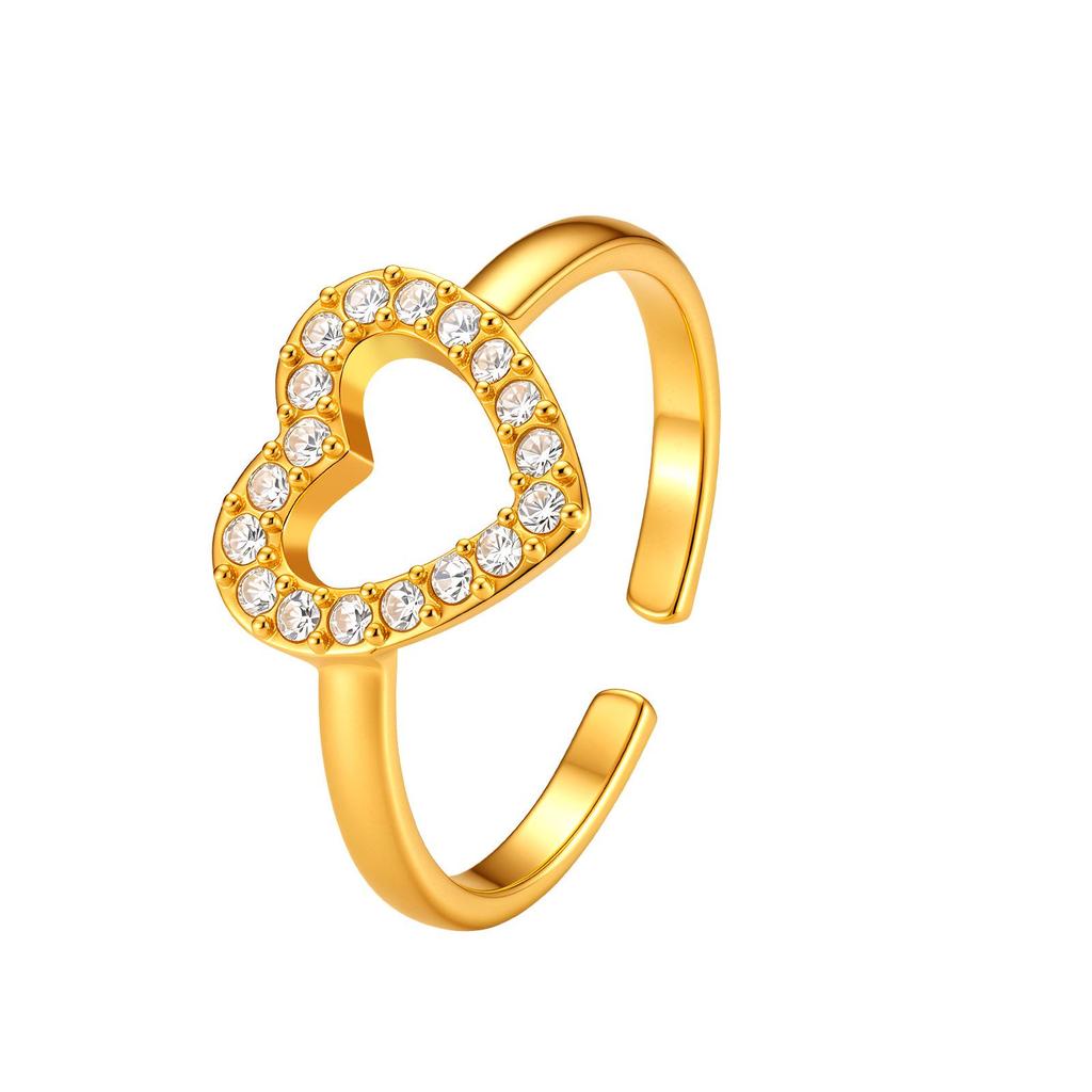 New Style Matching Open Adjustable Rings with Diverse Inlaid Diamonds for Couples