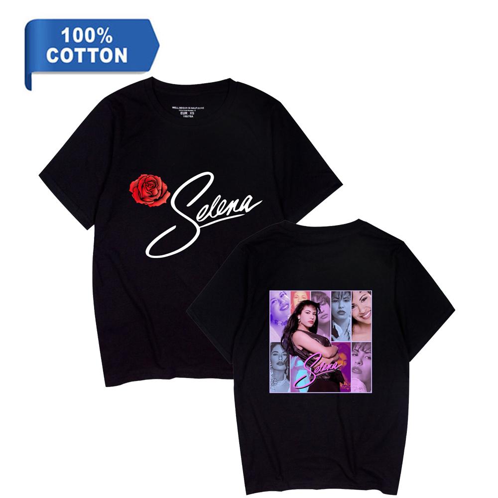 Fashion Printed Singer Selena Quintanilla Cotton TShirt For Women Short Sleeve Tshirts Casual Summer Crewneck Cool Tees Shirt