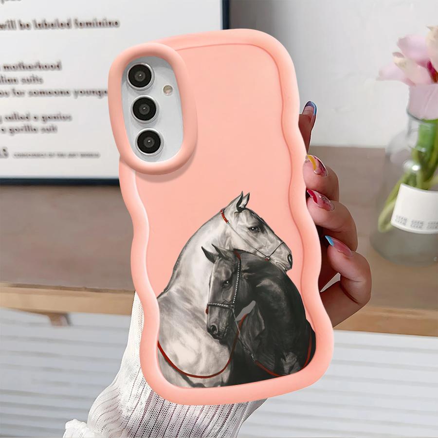 White Black Horse Soft Phone Cover Case for Samsung Galaxy A52 A21s A16 A14 A13 A11 A12 A15 A23 A22 A33 A53 A04 A06 A05 A03