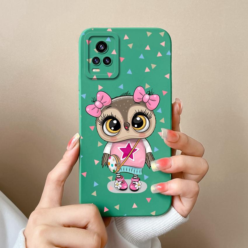 Case For Vivo V17 V20 S19 Y75 S16 Y77 Funny Cartoon Cat Pattern Phone Covers Screen Protector Soft Silicone Anti Slip Protection For Vivo Bumper Shell
