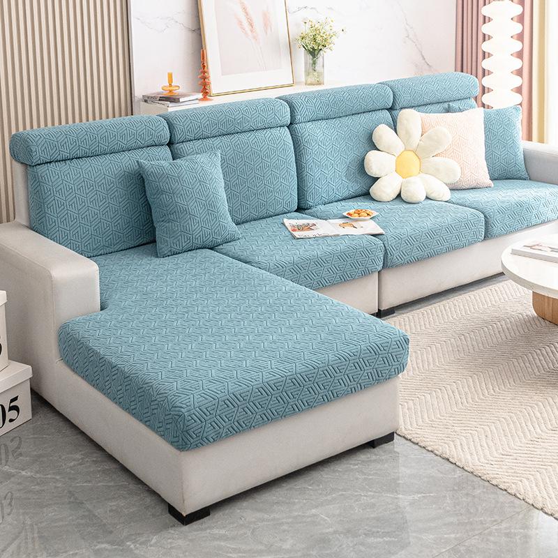 

Эластичный жаккардовый нескользящий простой современный чехол для дивана, универсальный универсальный утолщенный чехол для сиденья, набор подушек, чехол 65-85cm*65-95cm*5-20cm темно-синий