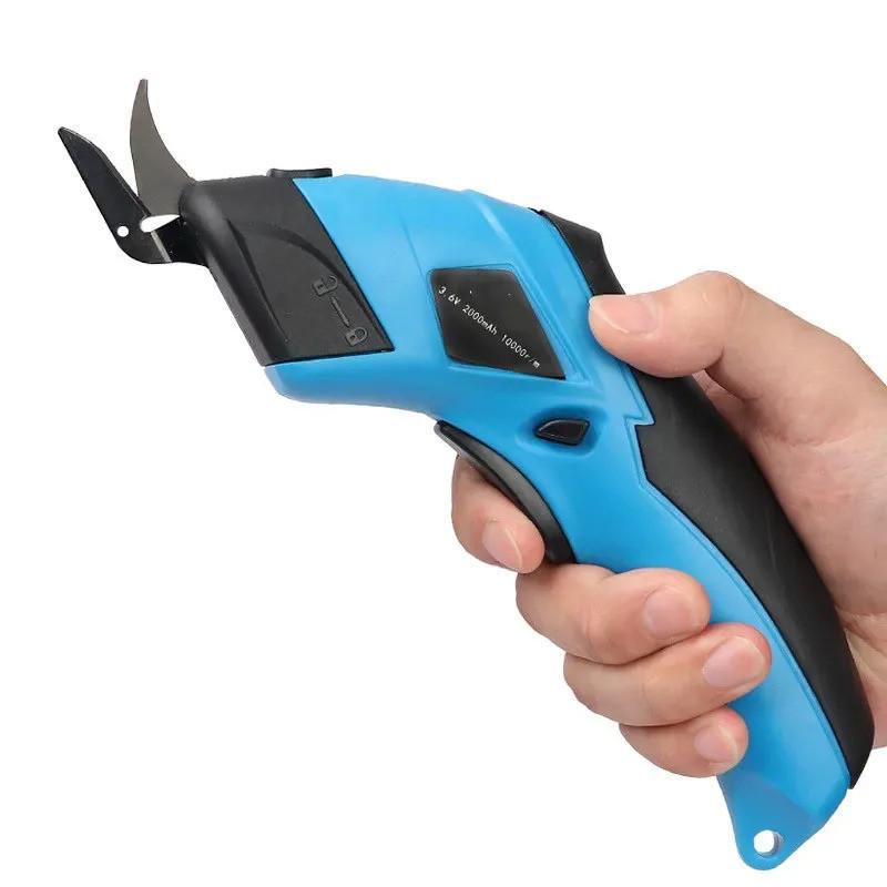 3,6V Handliche Elektrische Schere Wiederaufladbarer Kartonschneider Akku Papierbastelschere Teppich Leder Stoffschneideschere