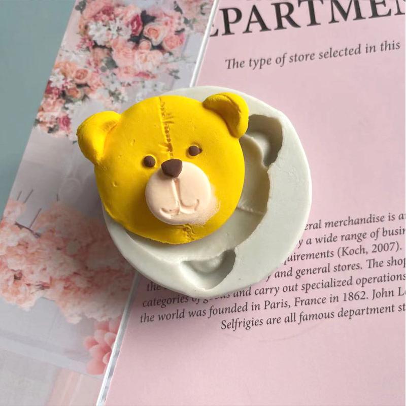 Bears Silicone Mold DIY Bows Bear Face Pillows Silicone Mold Cake Chocolate Decorate Plaster Fudge Sugar Mold