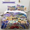 Name Custom Anime Saint seiya Pattern Bedding Set Quilt Cover Pillowcase Home Decor Gift (1 * duvet cover + 2 * pillowcase, without core)