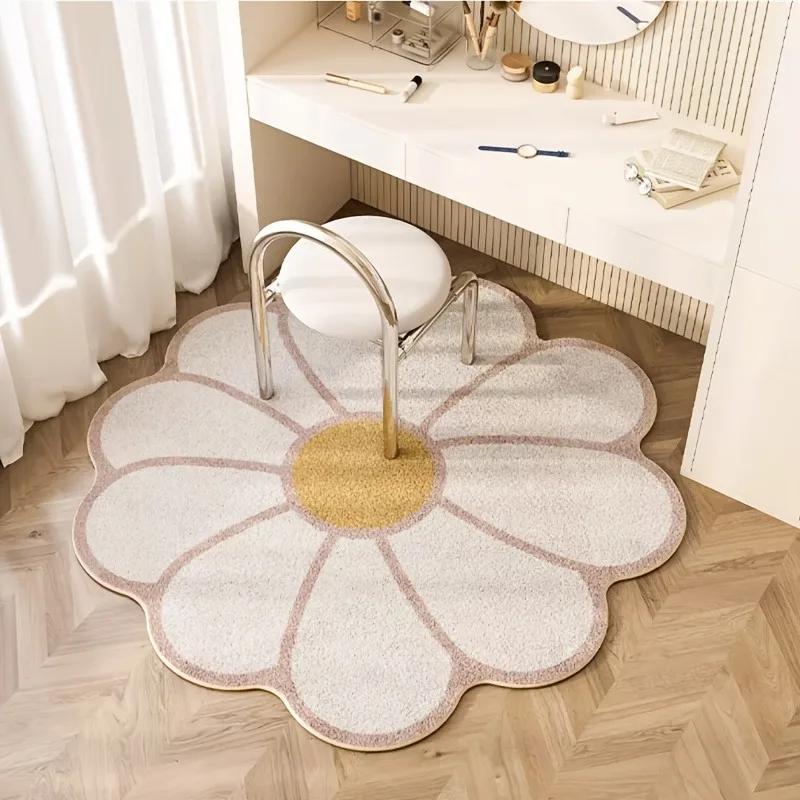 Irregular Flower Carpet Kids Crawling Mat Living Room Decor Bedroom Cartoon Floor Mat Girls Room Carpet Coffee Table Rugs