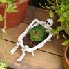 Retro Skull Flower Pot Planter For Halloween Decoration Versatile Decor Functionality For Indoor Desk Ornament
