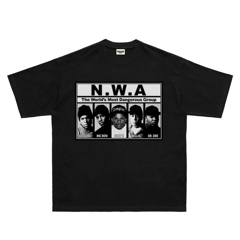 2026 Sommer Neues Design NWA Gang Rap Hohe Qualität HipHop Street Bequem Herren Rundhals Bedrucktes T-Shirt