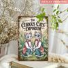 1pc Curious Cats Emporium Metal Sign - 8x12 Inch Iron Wall Decor with Whimsical Garden Design, Vintage-Inspired Cat Illustration