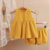 Baby Kids Girls Clothes Short Sets Summer Toddler Boy Cotton T-shirt+Shorts Linen Children Clothing Outfits Suits for 0-5 Years