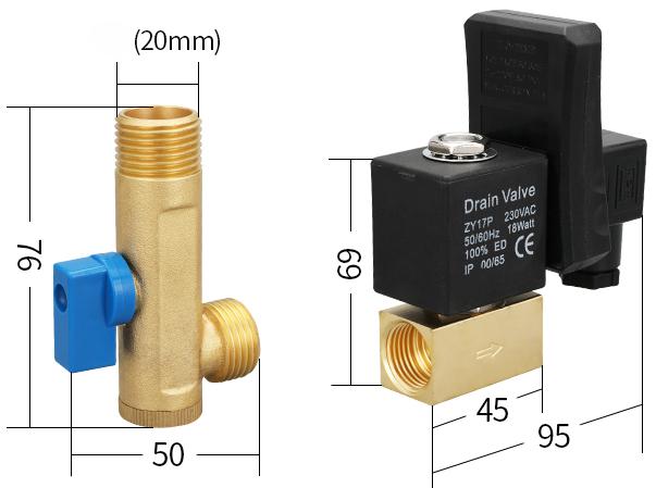 220VAC 24VDC Brass Valve with Automatic Switch of Electronic Drain Valve for Air Compressor
