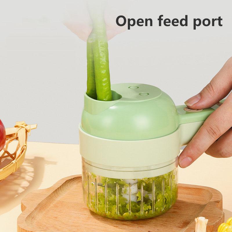 Multifunctional Handheld Electric Vegetable Slicer 4 In 1 Fruit Carrot Potato Chopper Cutting Machine USB Charging Potato Masher