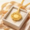 West Lake CC Red Chamber Spirit Luxury Metal Carved Jade Pendant Pin