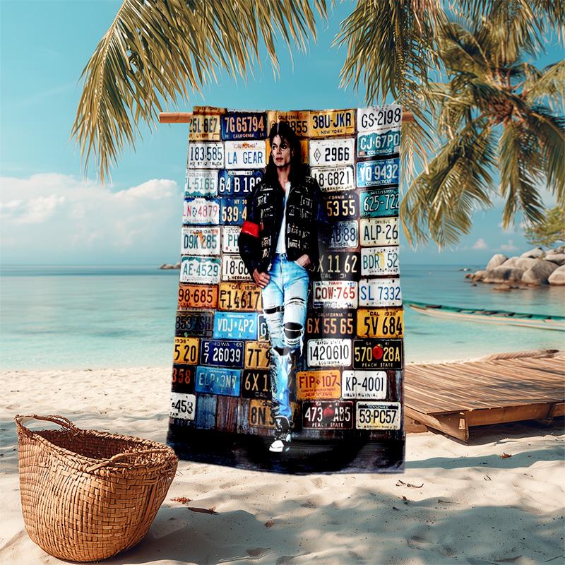 Amerikanische Musik Rock Michael Joseph Jackson Strandtuch Outdoor Camping Urlaub Schwimmen Strandtuch Outdoor Saugfähiges Badetuch Y8