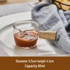 Glass Espresso Bean Measuring Cup with Double Spout, Wooden Handle, and Small Milk Jug