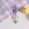 Colorful Resin Flower Keychain Charming Resin Flower Keychain with Tulips Designs for Bag Hanging Decoration