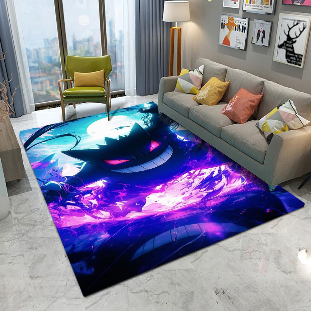 

Килимок Pokemon Gengar для вітальні, спальні, кухні, дивана, столу, балкона, вхідного килимка, нековзкий, домашній, милий, мультяшний, декоративний килимок 50X80CM