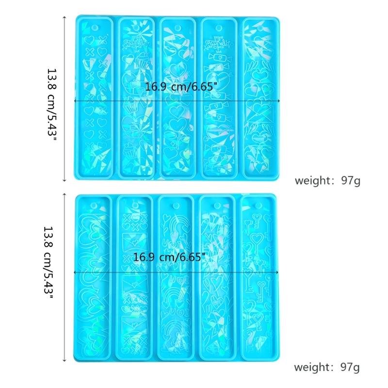 Durable Silicone Mold Heart Crystal Bookmarks Casting Mould Handmade Bookmarks Crafts Casting Molds for Sationery Store
