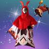 Genshin Impact Cosplay Water Fire Ice Thunder Attribute Abyss Mage Cosplay Costume Mask Headband Halloween Party Cape Outfits