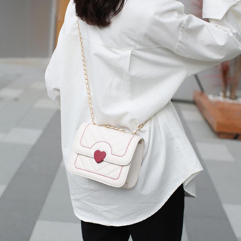 

New Shoulder Armpit Bag Girl Love Bag Fashion білий