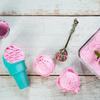 4Pcs Reusable Ice Cream Cone Scoop Holder (2× Pink + 2× Blue) For Birthday Party