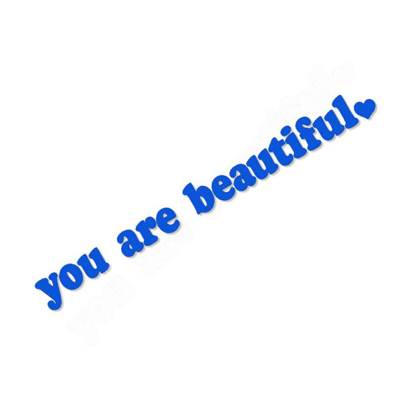 Car Rearview Mirror Stickers Creative PVC Vinyl Akeup Mirror Rearview Mirror You Are Beautiful  Decals Stickers Car Accessories