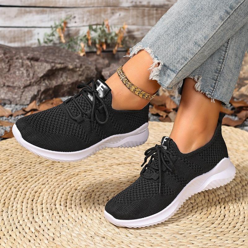Shoes Women's New Sports Shoes Lace-up Fashionable and Versatile Daily Casual Women's Shoes Mesh Breathable Large Size Women's Shoes