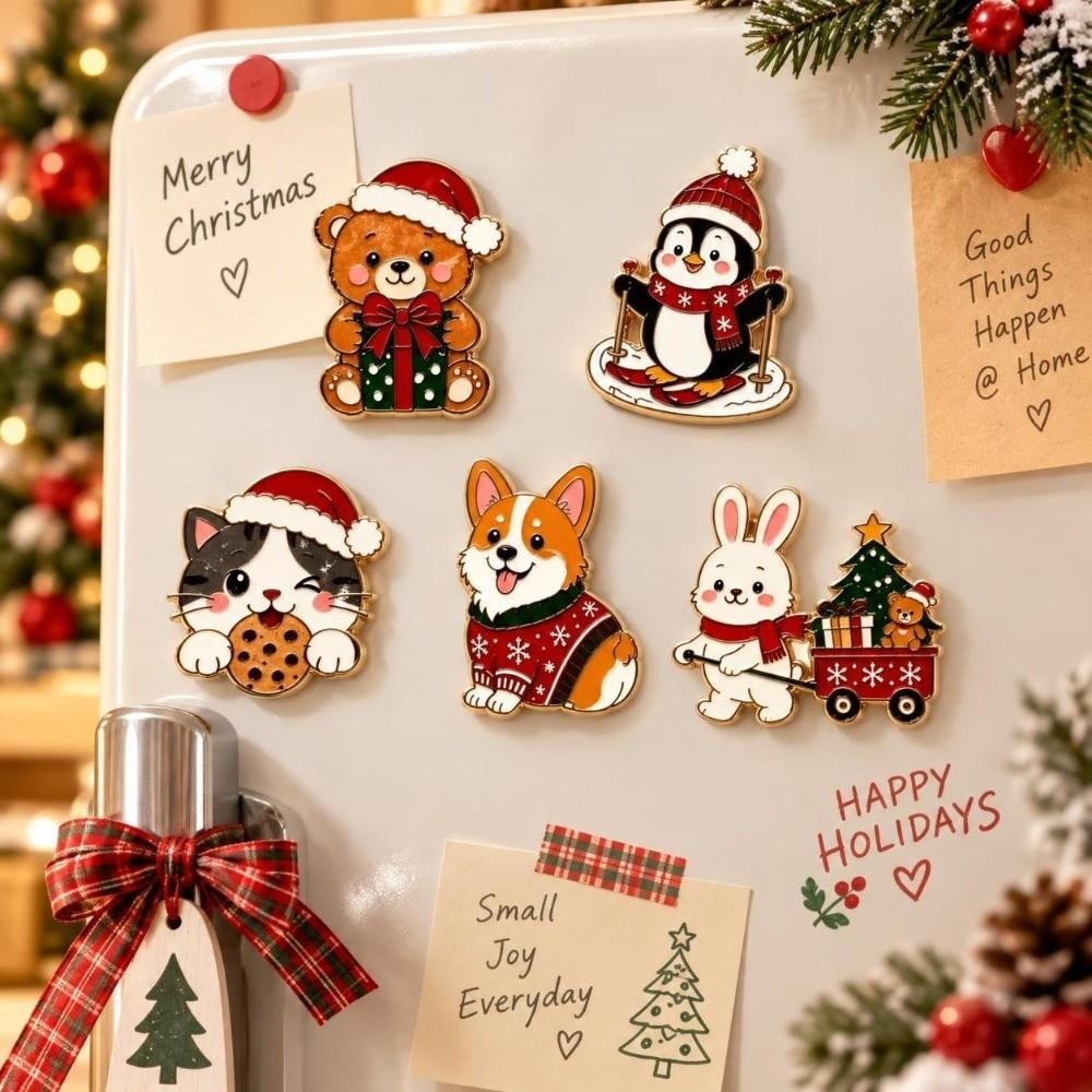 Penguin Home Decoration Bear Animal Magnetic Sticker Festival Puppy Refrigerator Magnets Office
