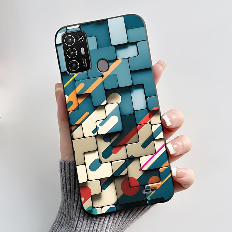 Für ZTE Blade A52 Hülle Für ZTE BladeA52 Rückabdeckung Silikon Weich Schwarz TPU Luxus Drache Niedlich Cool Jungen Mädchen Stoßfänger Handyhülle