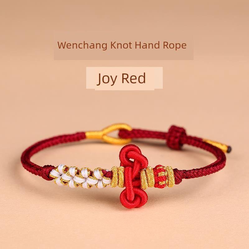 

Пятигорский красочный веревочный браслет Узел Вэньчана Плетеный Красный ручной браслет для мальчиков и девочек Экзамен Вступительный экзамен Успешно Подарок к началу учебного года [Joy Red] Wenchang Hand Rope(Manjusri has blessed)