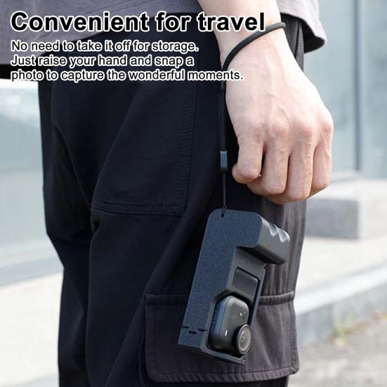 Action Camera Grip Holder for Insta360 Go Ultra Camera Cage Quick Release Mount Holder with Shutter Button Lanyard Action Camera Accessories