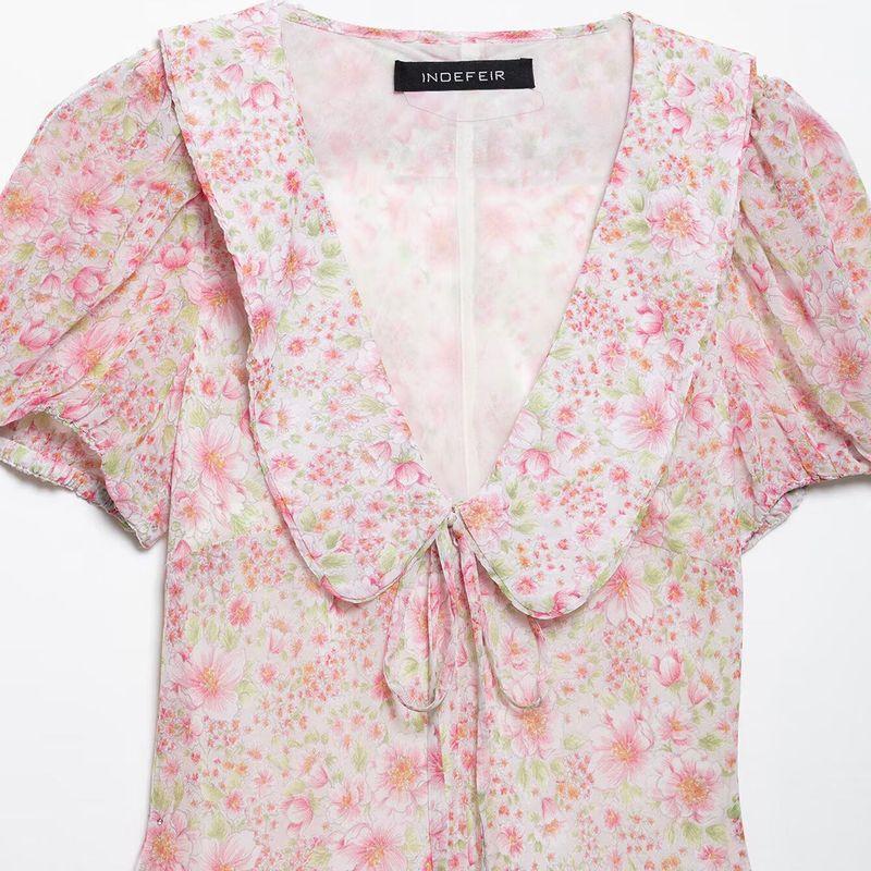 Kaslead New Arrival Women's Clothing Fashion Style Fashion Small Round Lapel Print Short Dress 2785039 644