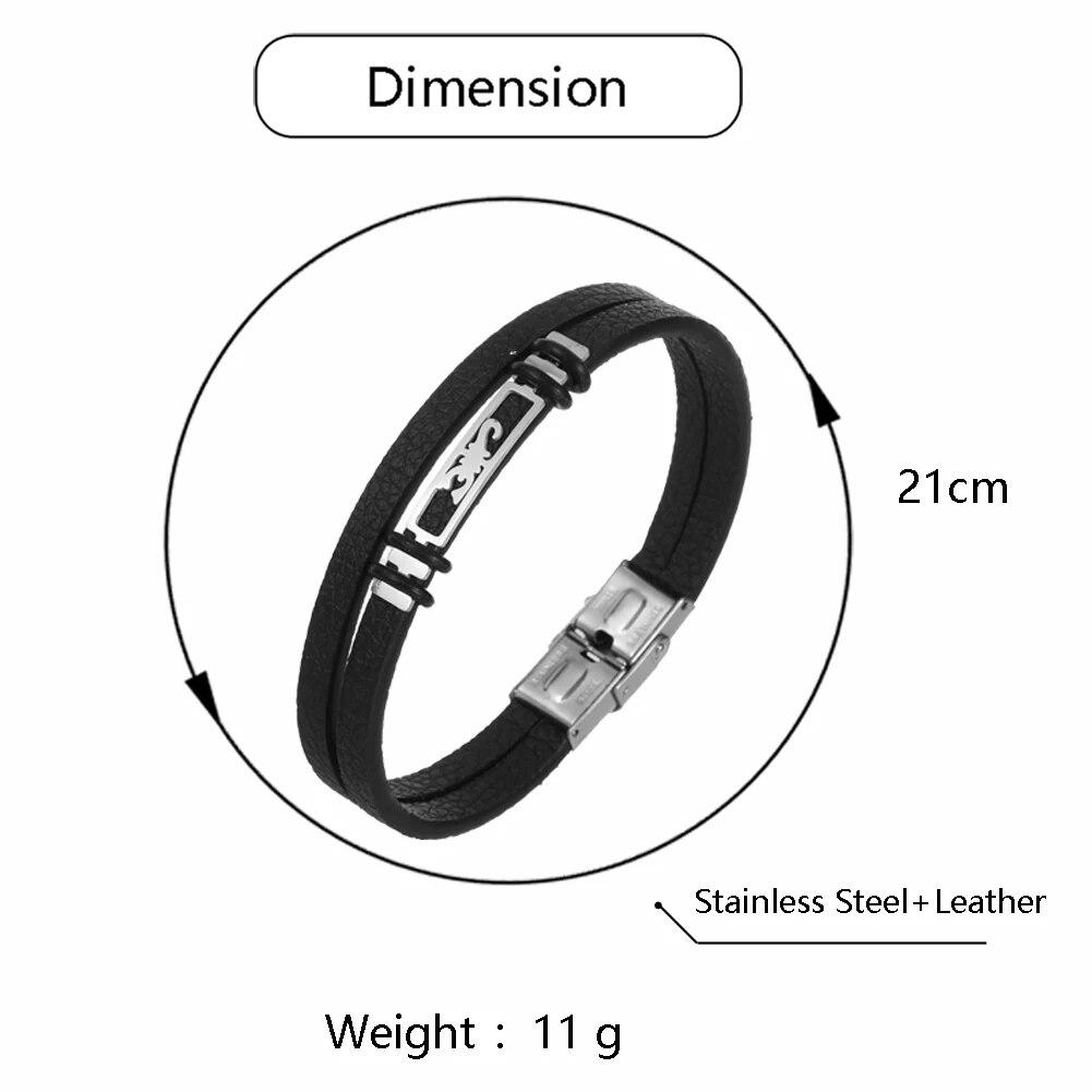 Gioielli con ciondoli Bracciale Scorpione in pelle in acciaio inossidabile da uomo