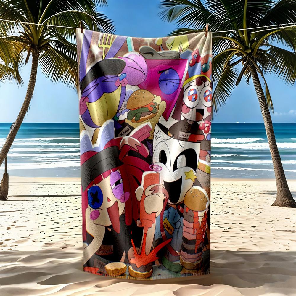 Digital Circus Beach Towel Soft Durable Quickdry Comfortable Lightweight Perfect For Traveling Yoga Camping And Swimming