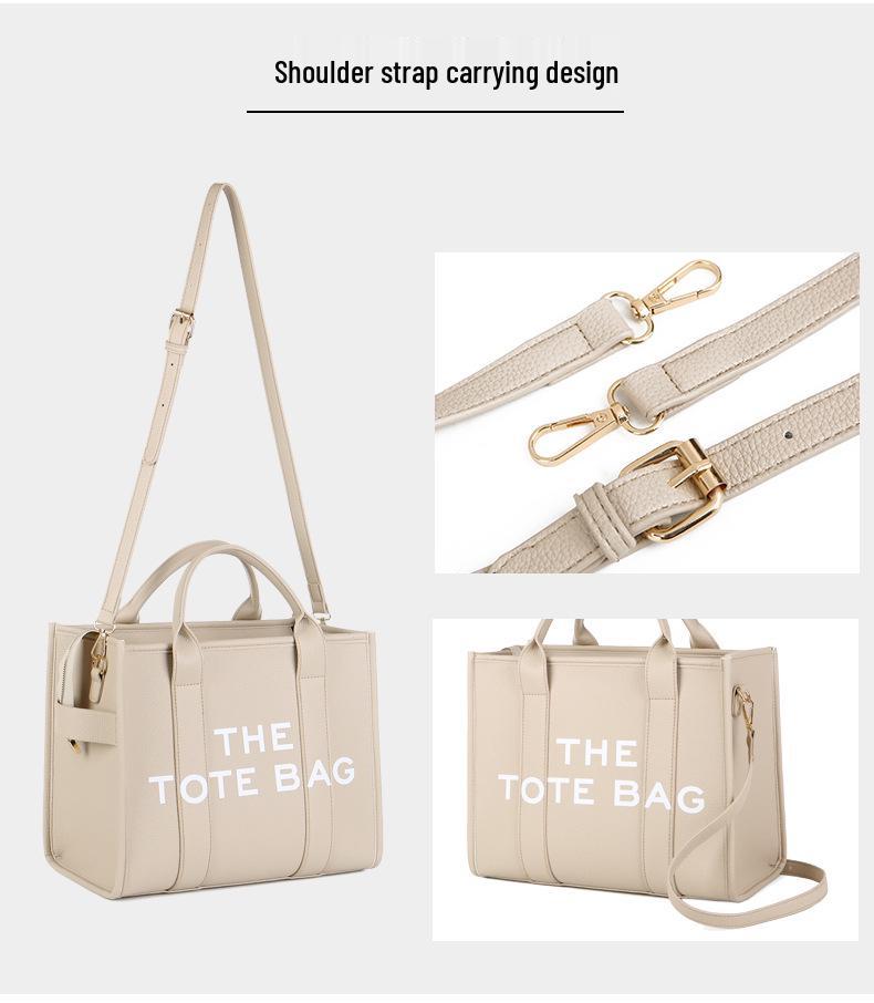 Solid Color PU Leather Women's Tote & Crossbody Shoulder Bag - Large Capacity, Simple & Casual Design