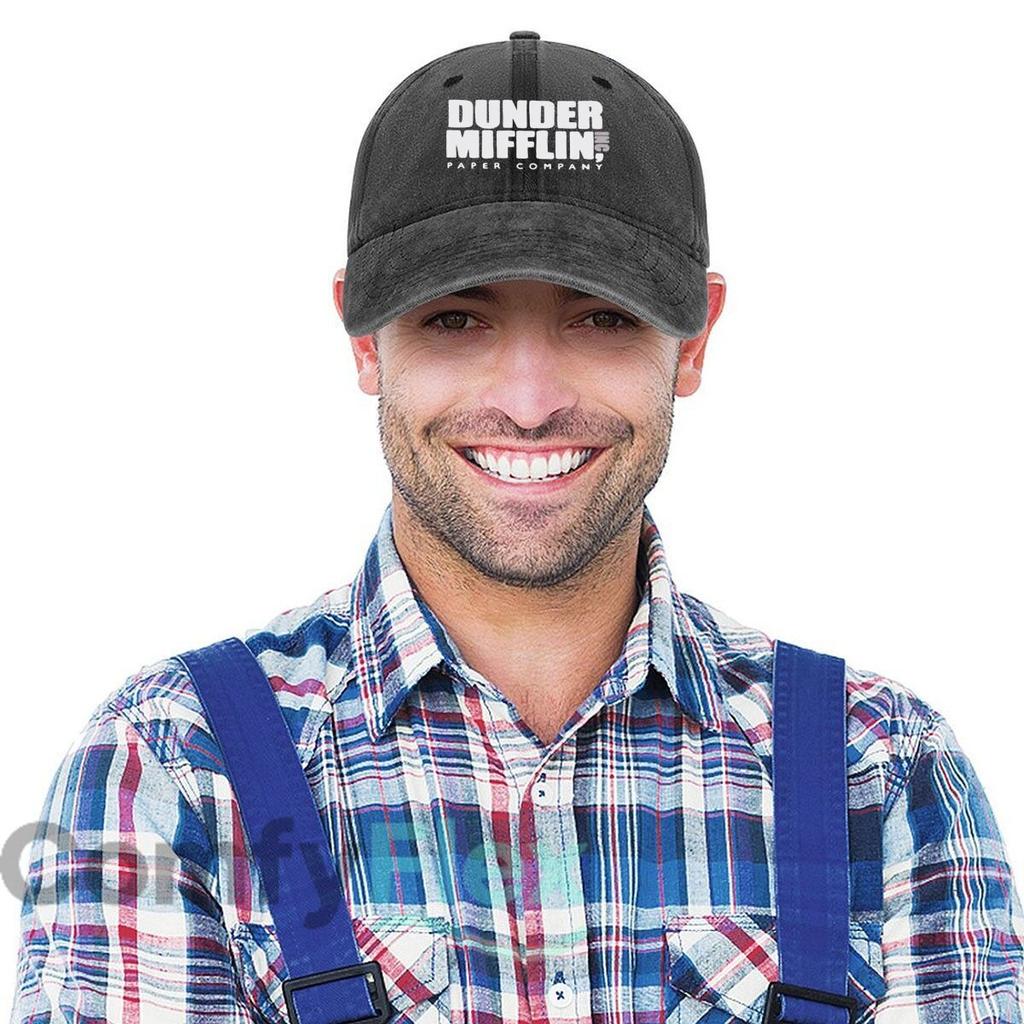 Dunder Mifflin Inc. Logo Fashion Washed Baseball Cap Hat Outdoor Activities