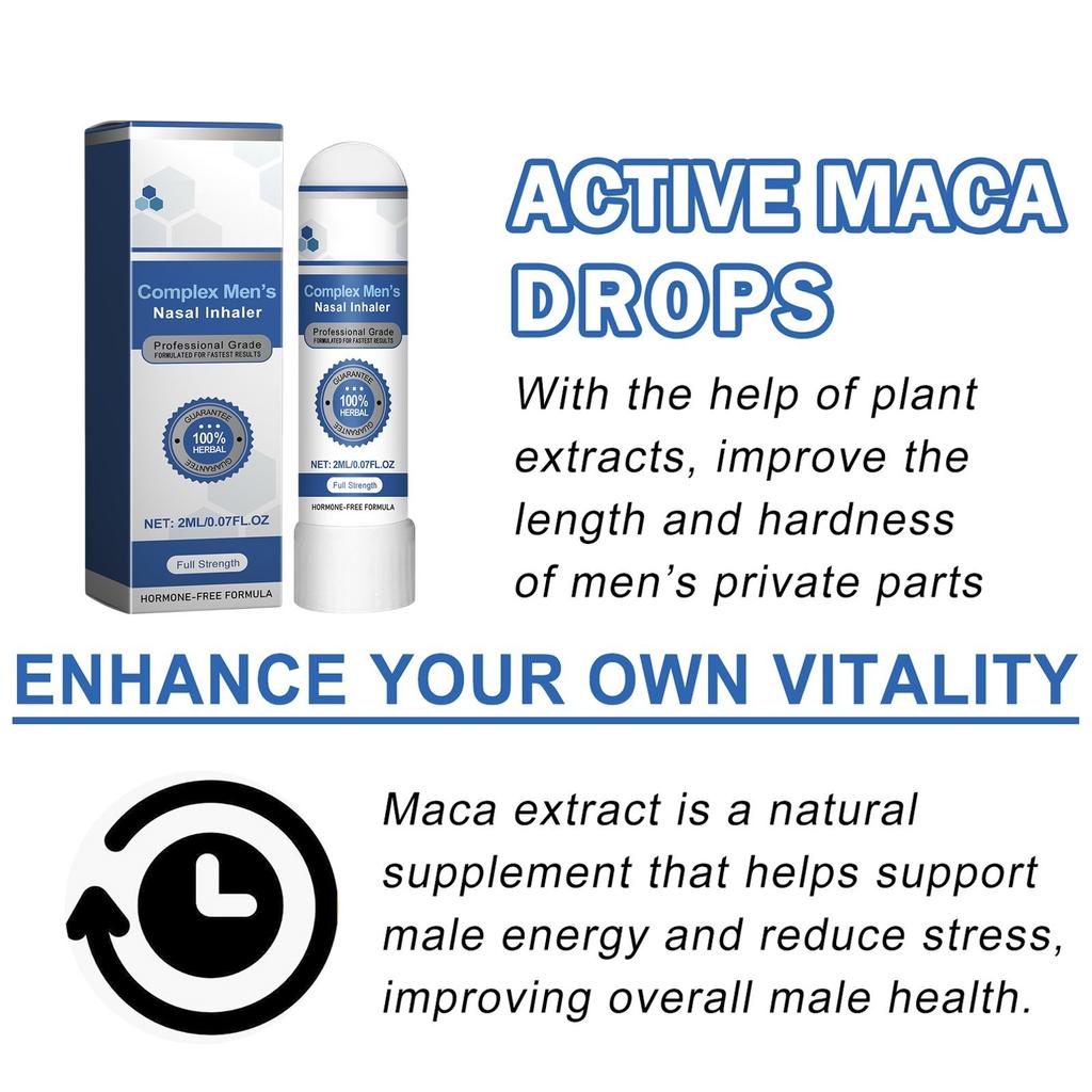 Men's Vitality Nasal Suction Stick Boosts Energy Men's Nasal Suction Stick Prostate Health Inhaler.2ml