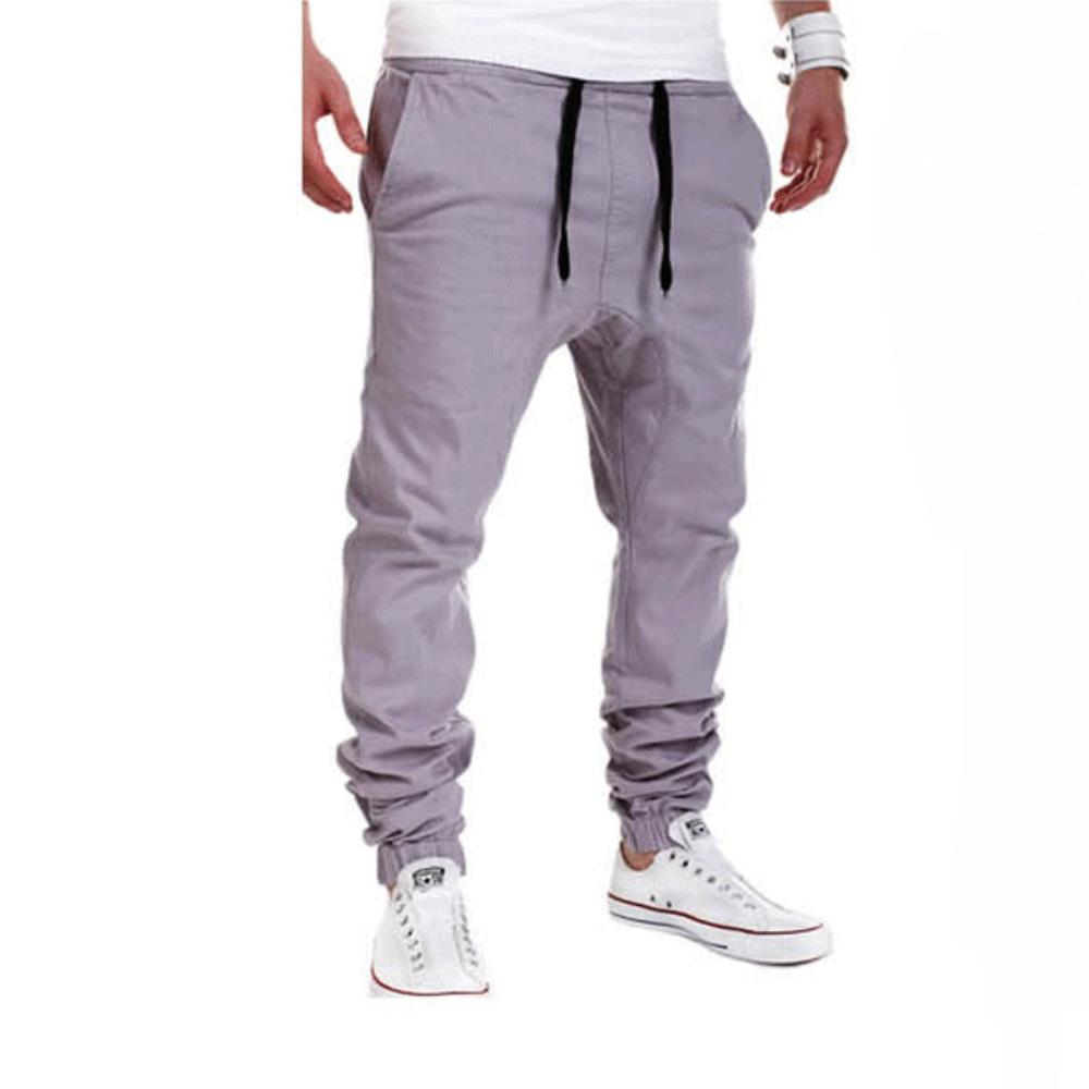 Pantalon de survêtement pour hommes, couleur unie, avec cordon de serrage, taille élastique, sport décontracté, entraînement, Fitness, ample, survêtement