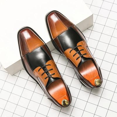 2024 for Men Stylish Business Shoes Men's Color-matching Casual Oxford Shoes All-match Men's Coiffeur Shoe Lace-Up Male Shoes