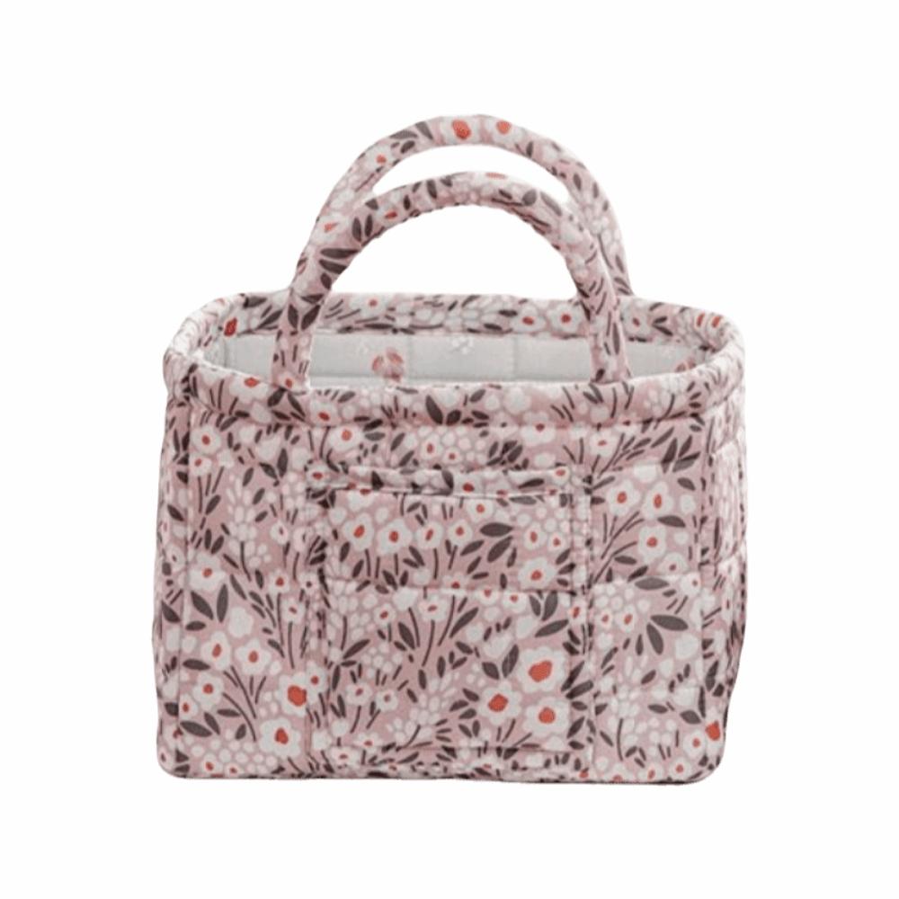 Floral Print Laundry Organizer with Side Pocket Miscellaneous Storage Basket  Shopping