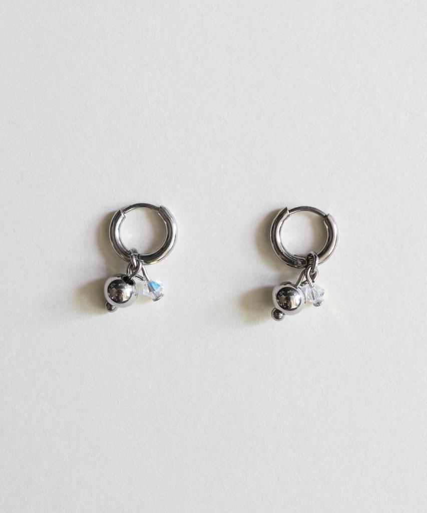 Merrymotive Ball And Crystal Hoop Earrings
