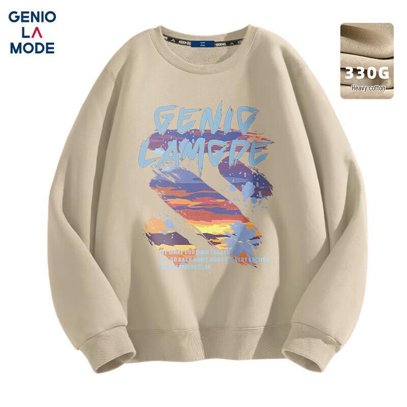 Мужской свитшот GENIOLAMODE с принтом букв и круглым вырезом M